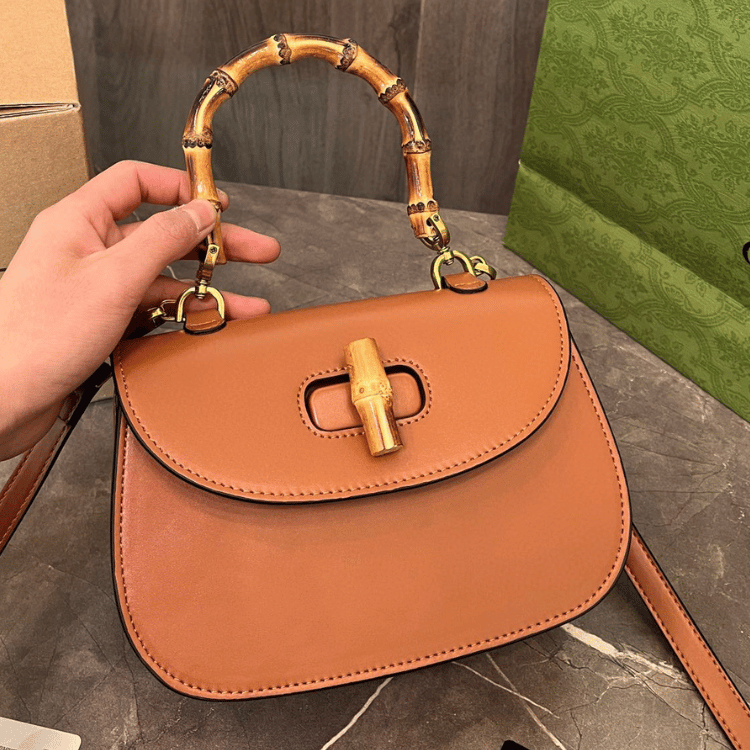 Gucci Bamboo 1947 Small Top Handle Bag Brown 9.4 Inches