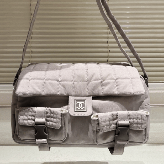 Chanel Messenger Bag Grey 13.8 Inches