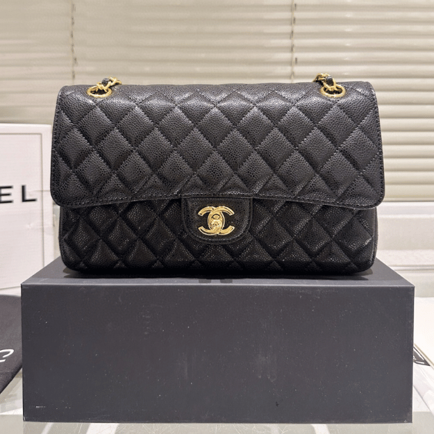 Chanel Classic Medium Flap Bag Black 10.2 Inches