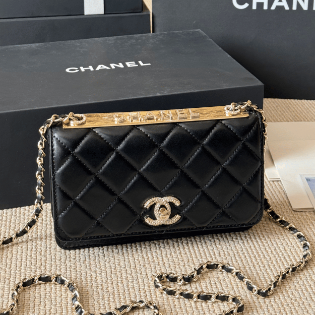Chanel Trendy Cc Woc (Wallet On Chain) Black 7.5 Inches