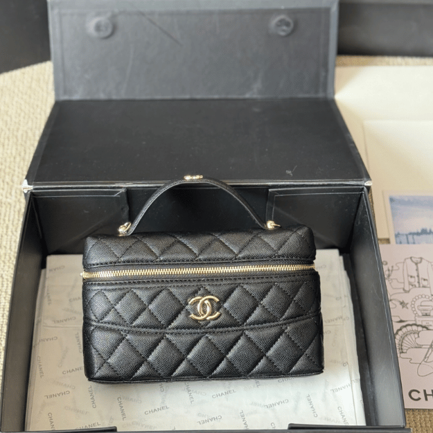 Chanel Mini Vanity Case Black 7.9 Inches