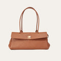 Chanel Small Shopping Shoulder Bag Camel Gold Hardware 12.6 Inches