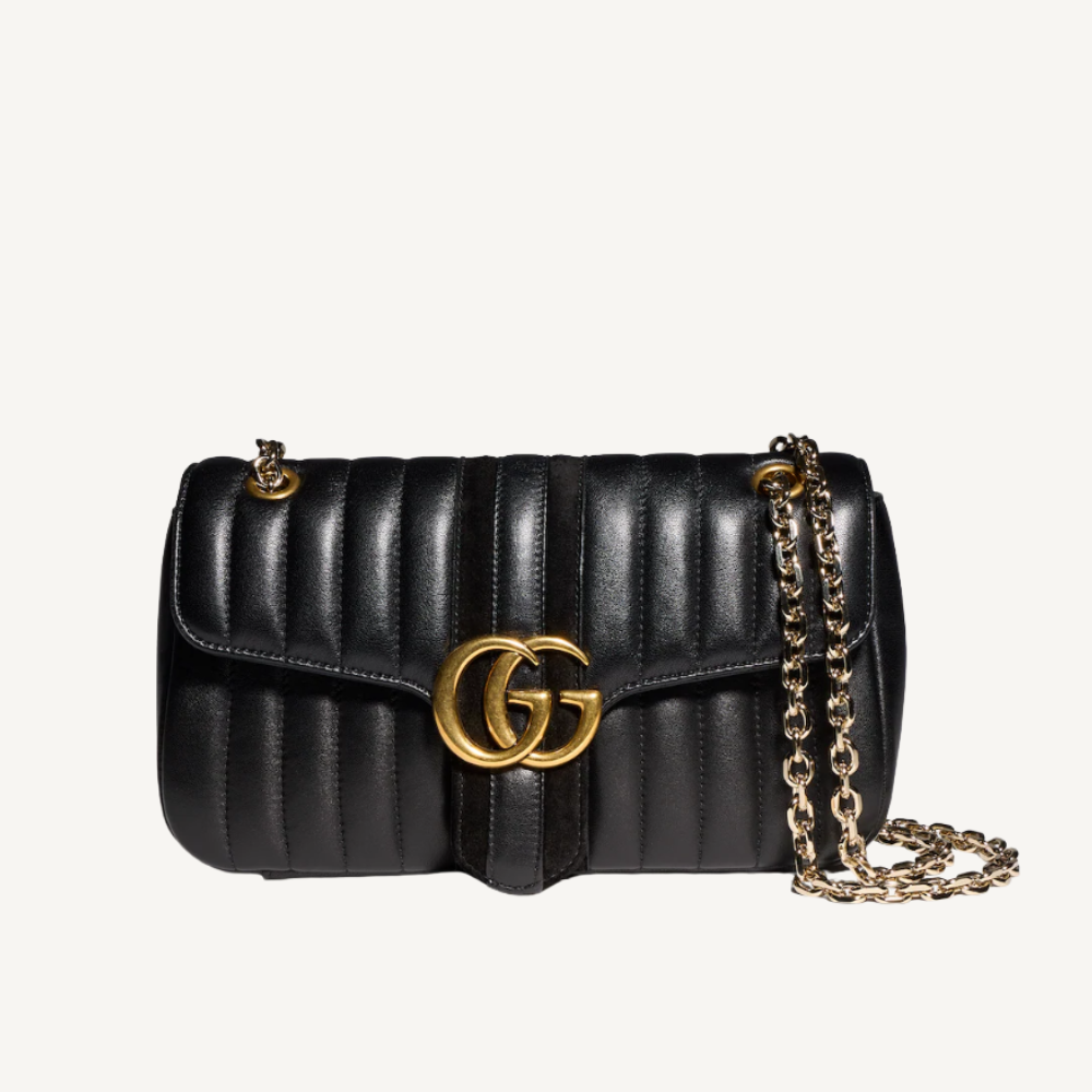 Gucci Jetset GG Marmont Medium Shoulder Bag Black 10.2 Inches