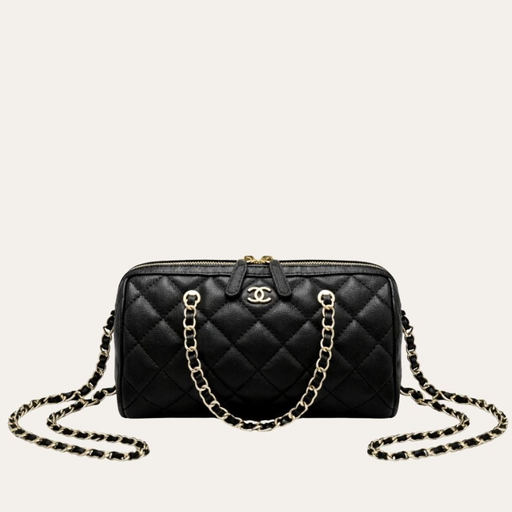 Chanel Bowling Bag Black 7.4 Inches AS1897 B03795 94305