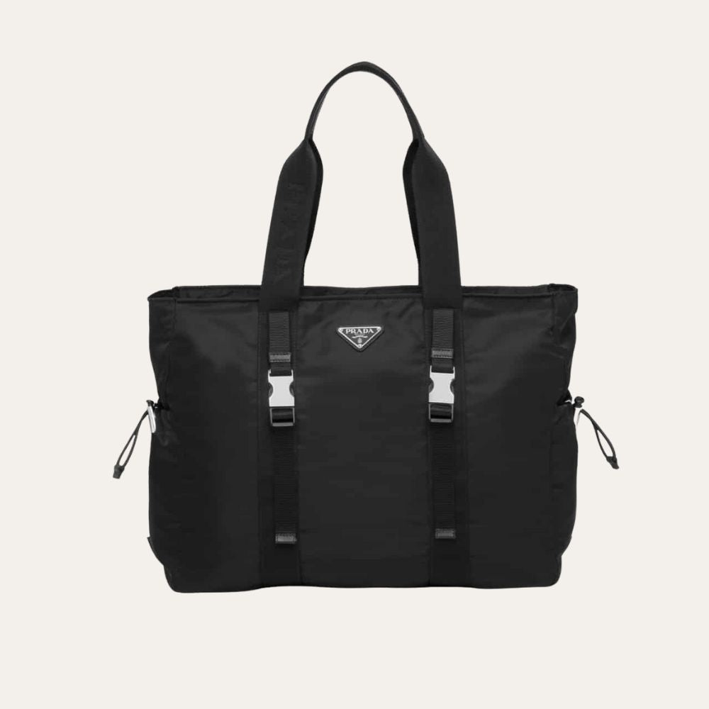 Prada Re Nylon And Saffiano Tote Black 15.4 Inches Vg042 2Dmg F0002 V Mon