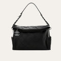 Chanel Ultimate Soft Hobo Bag Silver Hardware Black 15 Inches