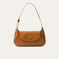 Prada Triangle Logo Shoulder Bag Caramel 9.4 Inches