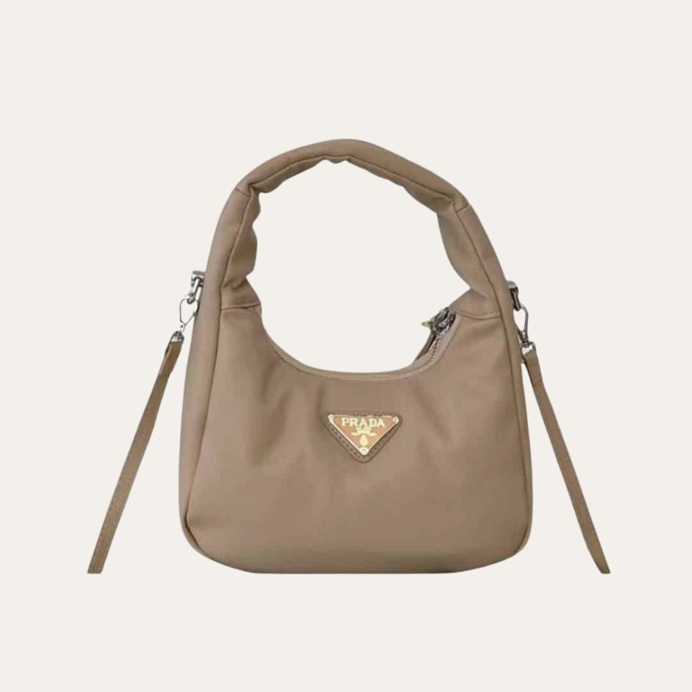Prada Soft Padded Nappa Leather Bag Beige 8.3 Inches