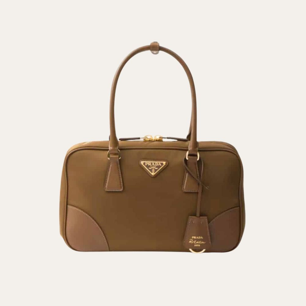 Prada Re Edition 1978 Medium Re Nylon And Saffiano Cork Beige 11.8 Inches 1Bb115 R064 F0594 V Too