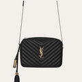 Saint Laurent Lou Camera Bag In Quilted Black Gold Leather 9 Inches 612544Dv7071000