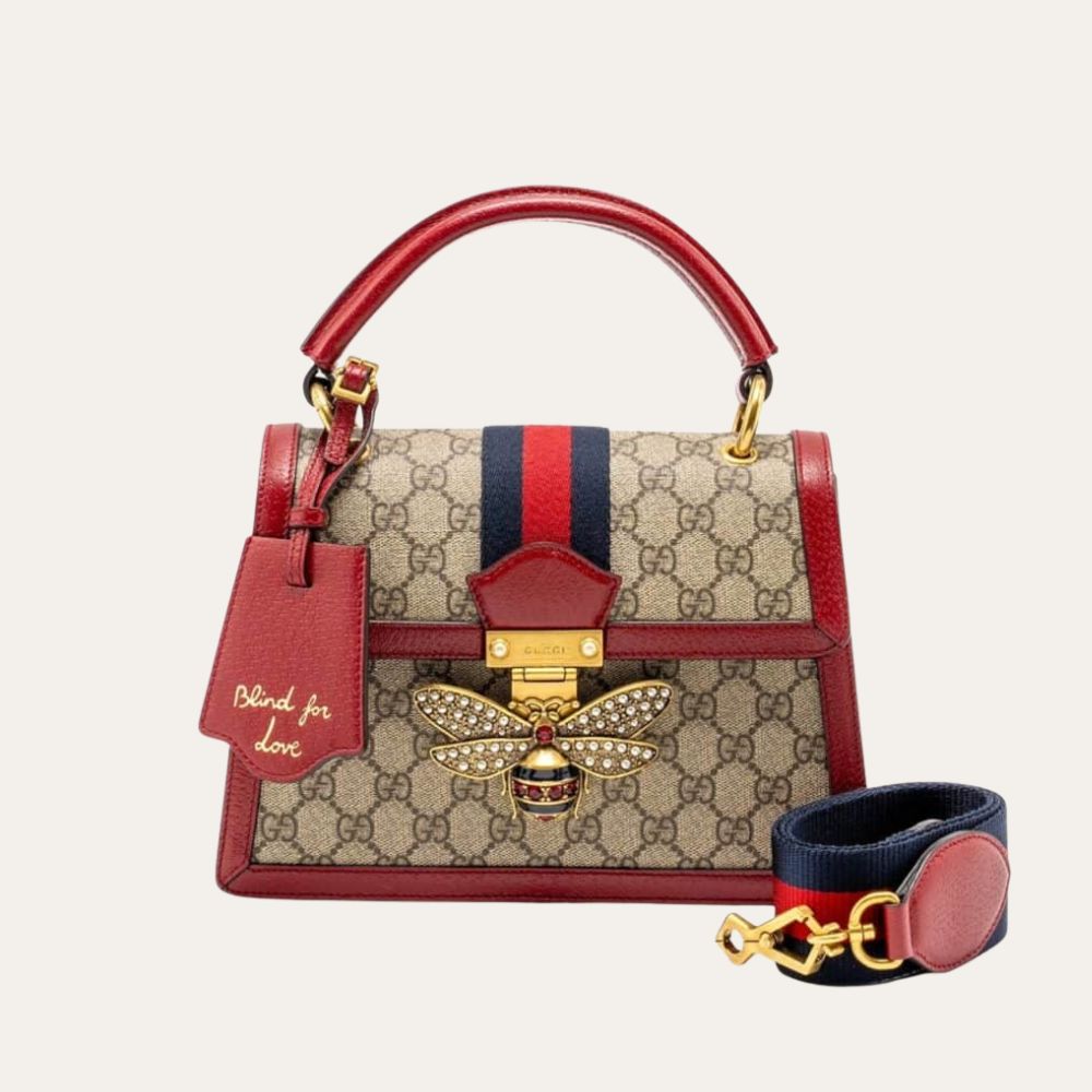 Gucci Queen Margaret Gg Small Top Handle Bag Red 10 Inches 476541 9L6ST 8540
