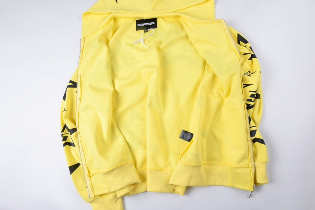 Sp5der 5Star Zip Hoodie – Yellow Premium Streetwear Sweatshirt