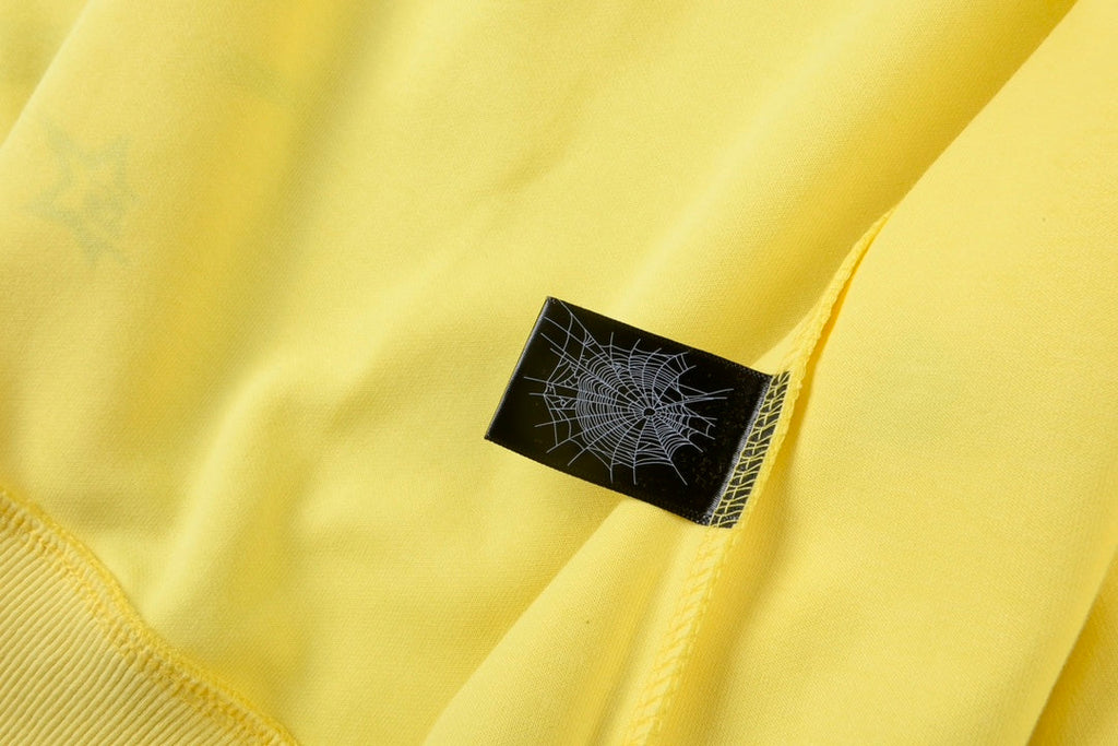 Sp5der 5Star Zip Hoodie – Yellow Premium Streetwear Sweatshirt