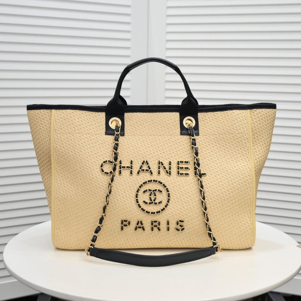 Chanel Deauville Large Shopping Bag Beige 38Cm A66941 B05086 Nb586