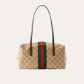 Gucci Melrose Medium Boston Bag Sand Dark Brown 11.4 Inches