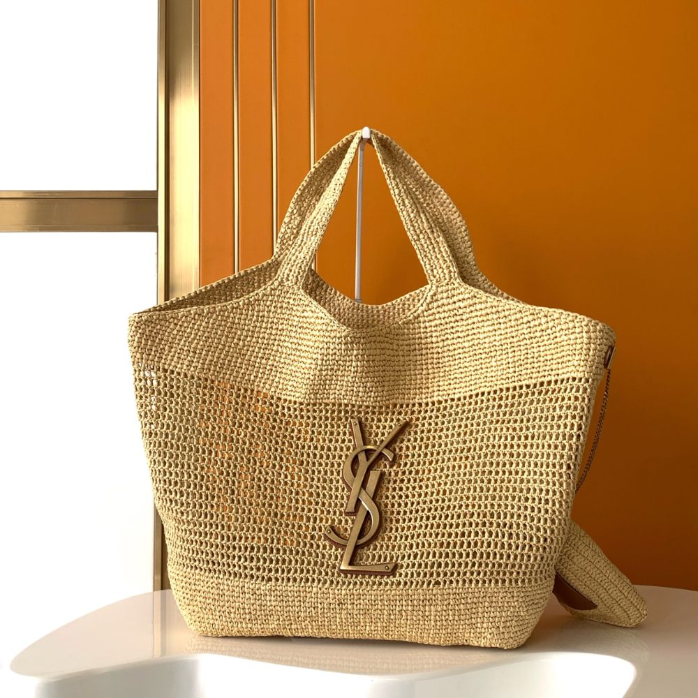 [Premium Quality] – Saint Laurent Icare Maxi Raffia Tote Bag 14.2 Inches 772191Gaaek2063