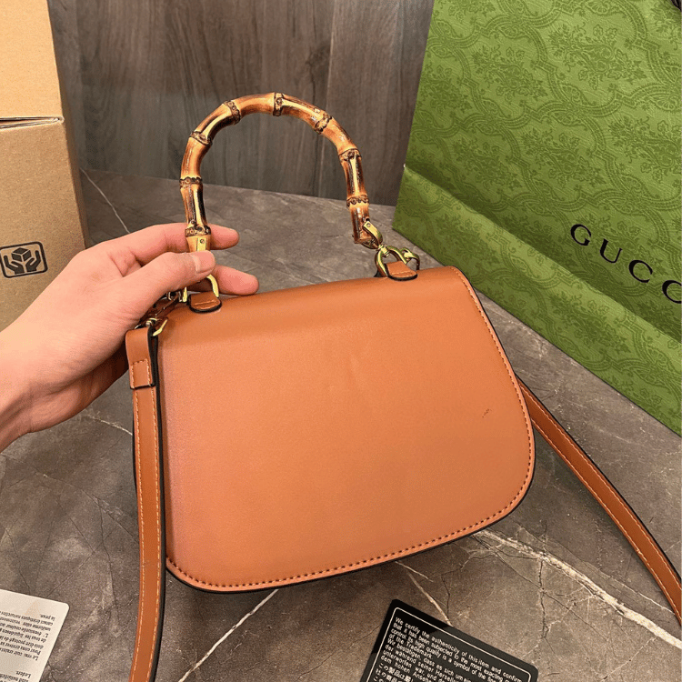 Gucci Bamboo 1947 Small Top Handle Bag Brown 9.4 Inches