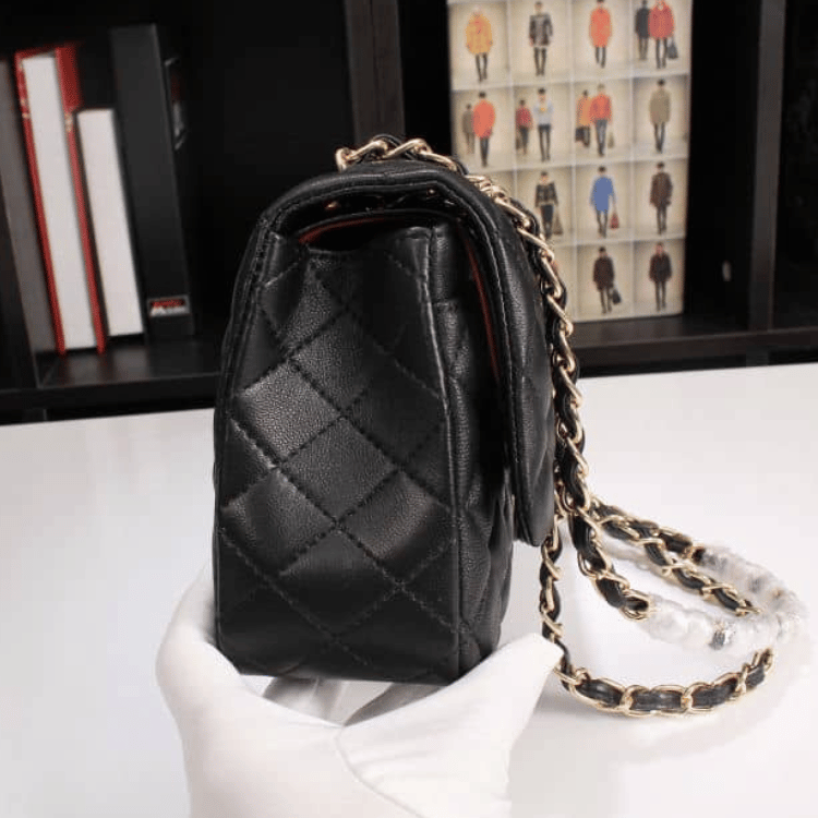 Chanel Classic Handbag Black 9.8 Inches