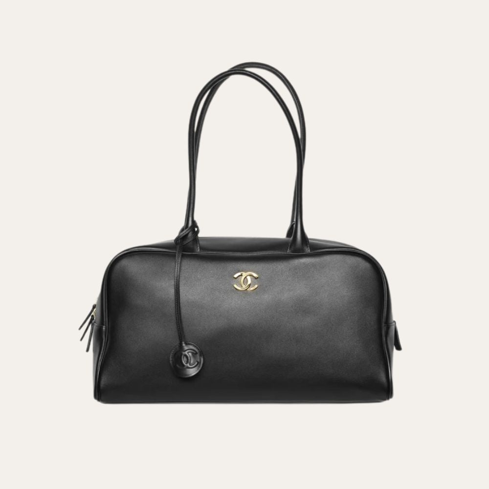 Chanel Coco Beach 2026 Bowling Large Bag Black Gold Hardware 13.98 Inche