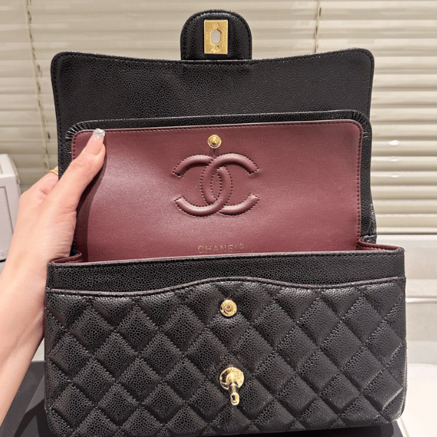 Chanel Classic Medium Flap Bag Black 10.2 Inches