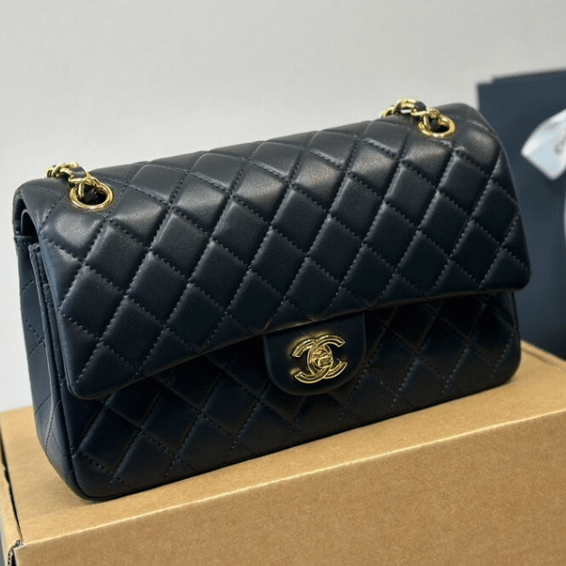 Chanel Classic Flap Bag Black 9.8 Inches