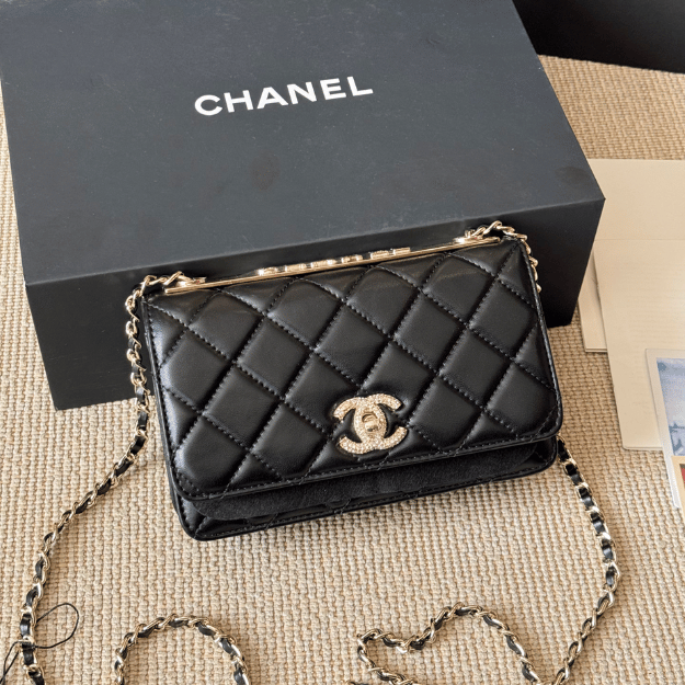 Chanel Trendy Cc Woc (Wallet On Chain) Black 7.5 Inches
