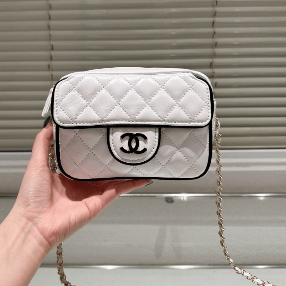 Chanel Camera Bag Mini White 7.1 Inches