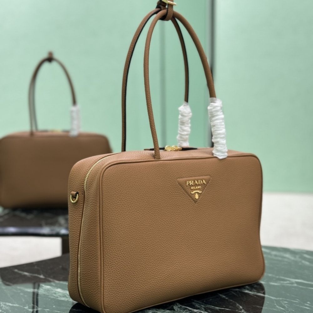 Prada Large Top Handle Bag Caramel 15.8 Inches 1BB128 2DKV F03V8 V ONO