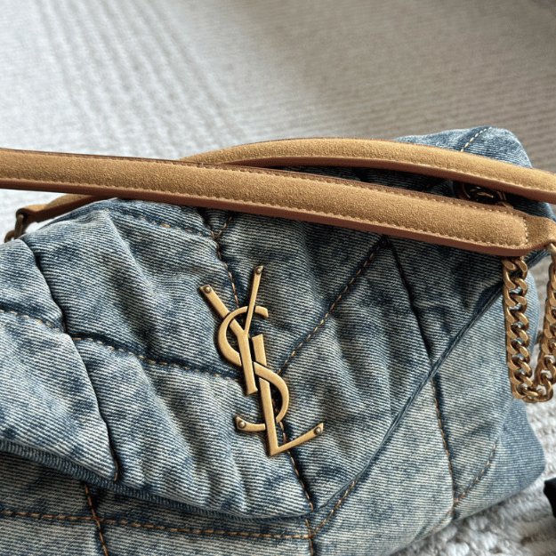 Saint Laurent Loulou Puffer Bag Denim 11.4 Inches