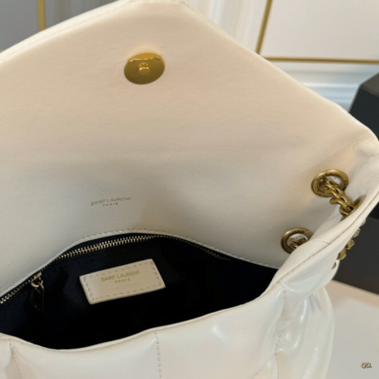 Saint Laurent Loulou Puffer Bag White 11 Inches 5774761El079207
