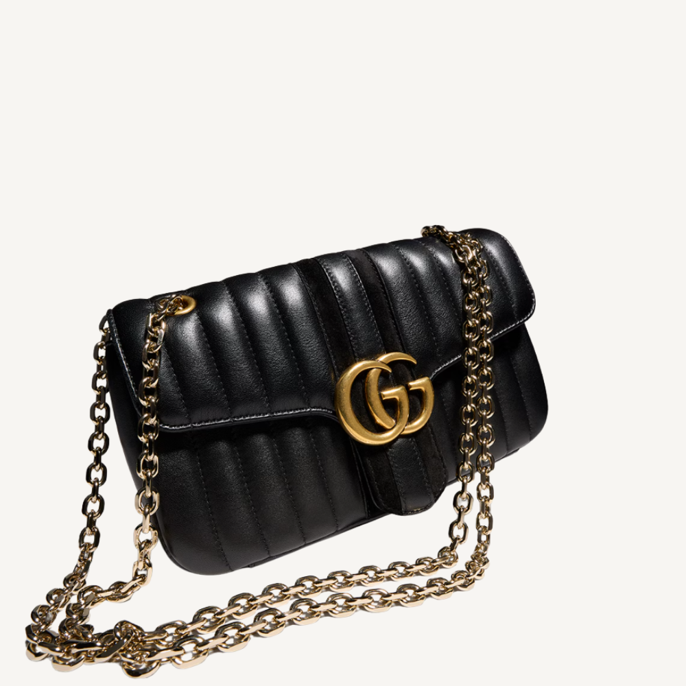 Gucci Jetset GG Marmont Medium Shoulder Bag Black 10.2 Inches