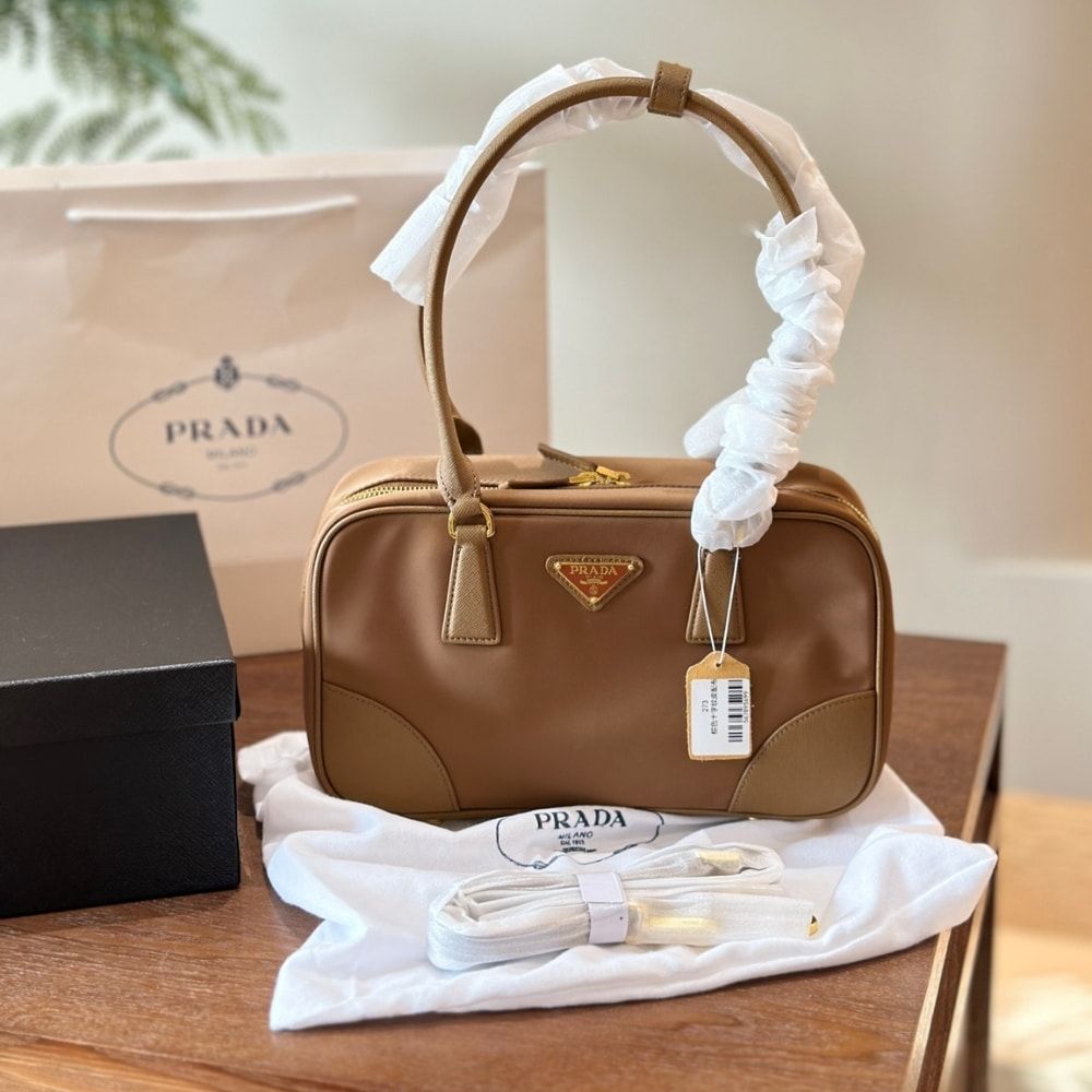 Prada Re Edition 1978 Medium Re Nylon And Saffiano Cork Beige 11.8 Inches 1Bb115 R064 F0594 V Too