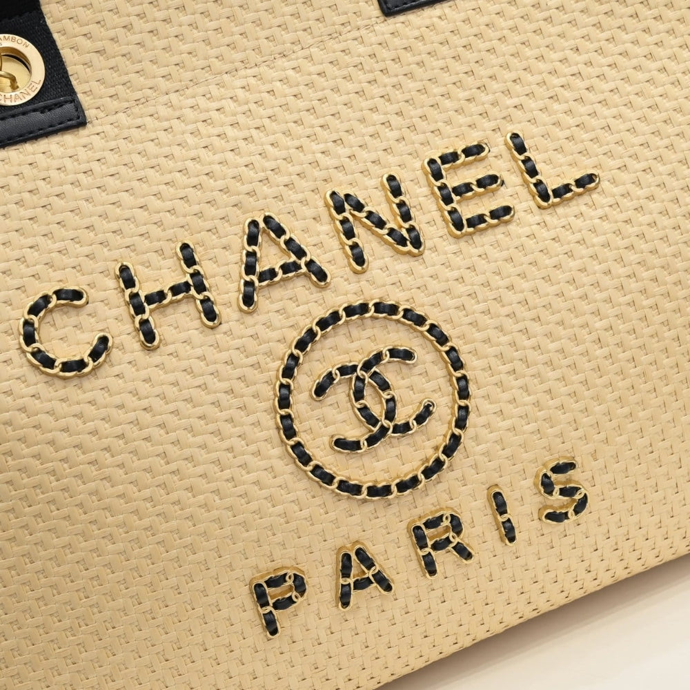 Chanel Deauville Large Shopping Bag Beige 38Cm A66941 B05086 Nb586