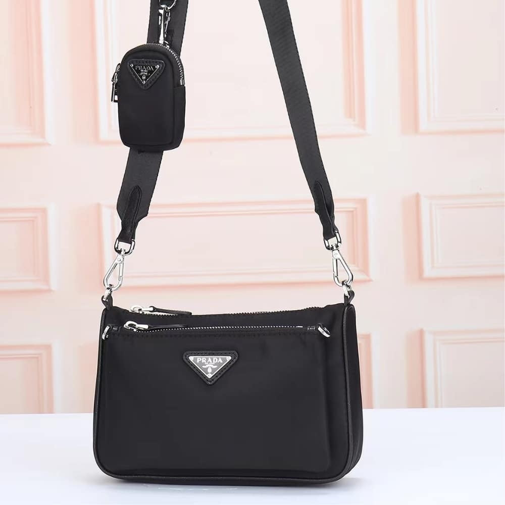 Prada Re Nylon Shoulder Bag Black 23Cm 1BH168 R064 F0002 V V1T
