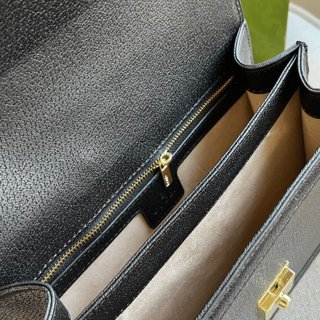 Gucci Ophidia Small Top Handle Bag Black 9.8 Inches
