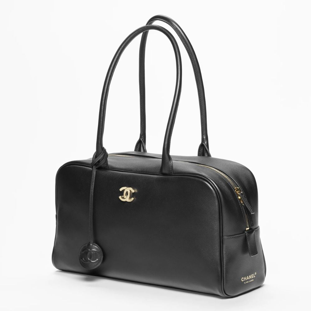 Chanel Coco Beach 2026 Bowling Large Bag Black Gold Hardware 13.98 Inche