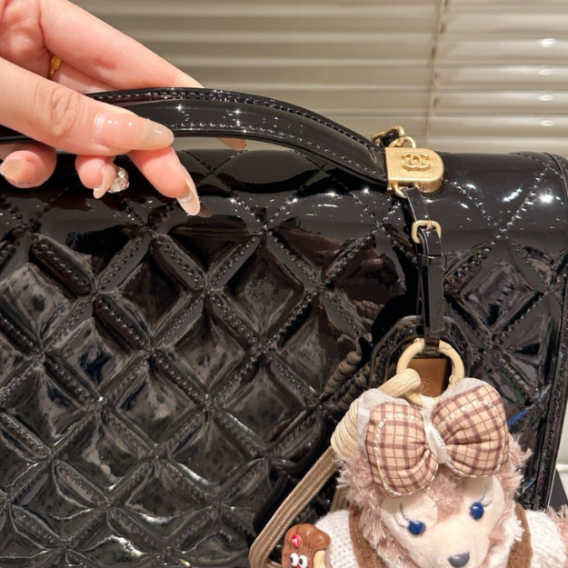 Chanel Maxi Top Handle Flap Bag Black 12.2 Inches