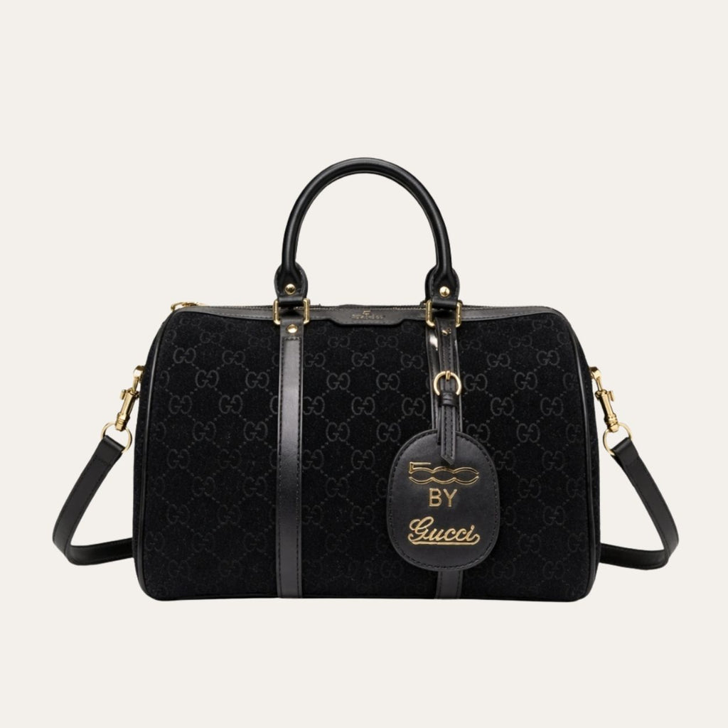 Gucci Small Jumbo GG Canvas Duffle Bag Black 11.8 Inches