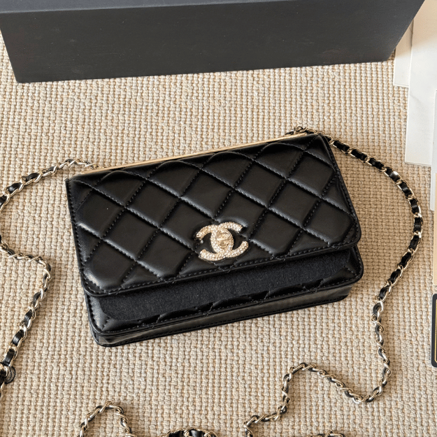 Chanel Trendy Cc Woc (Wallet On Chain) Black 7.5 Inches