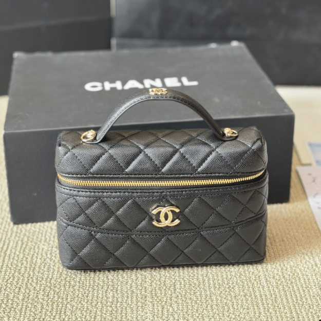 Chanel Mini Vanity Case Black 7.9 Inches