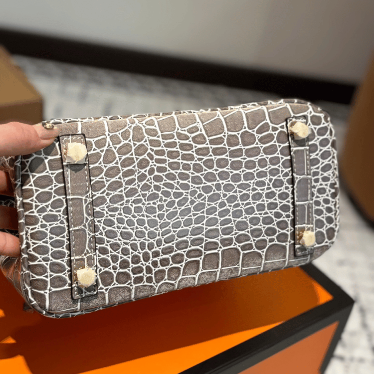 Hermès Birkin Bag 25 White Crocodile Pattern 10.2 Inches