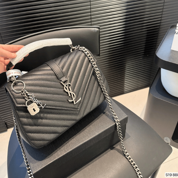 Saint Laurent Loulou Puffer Mini Bag Black 7.9 Inches
