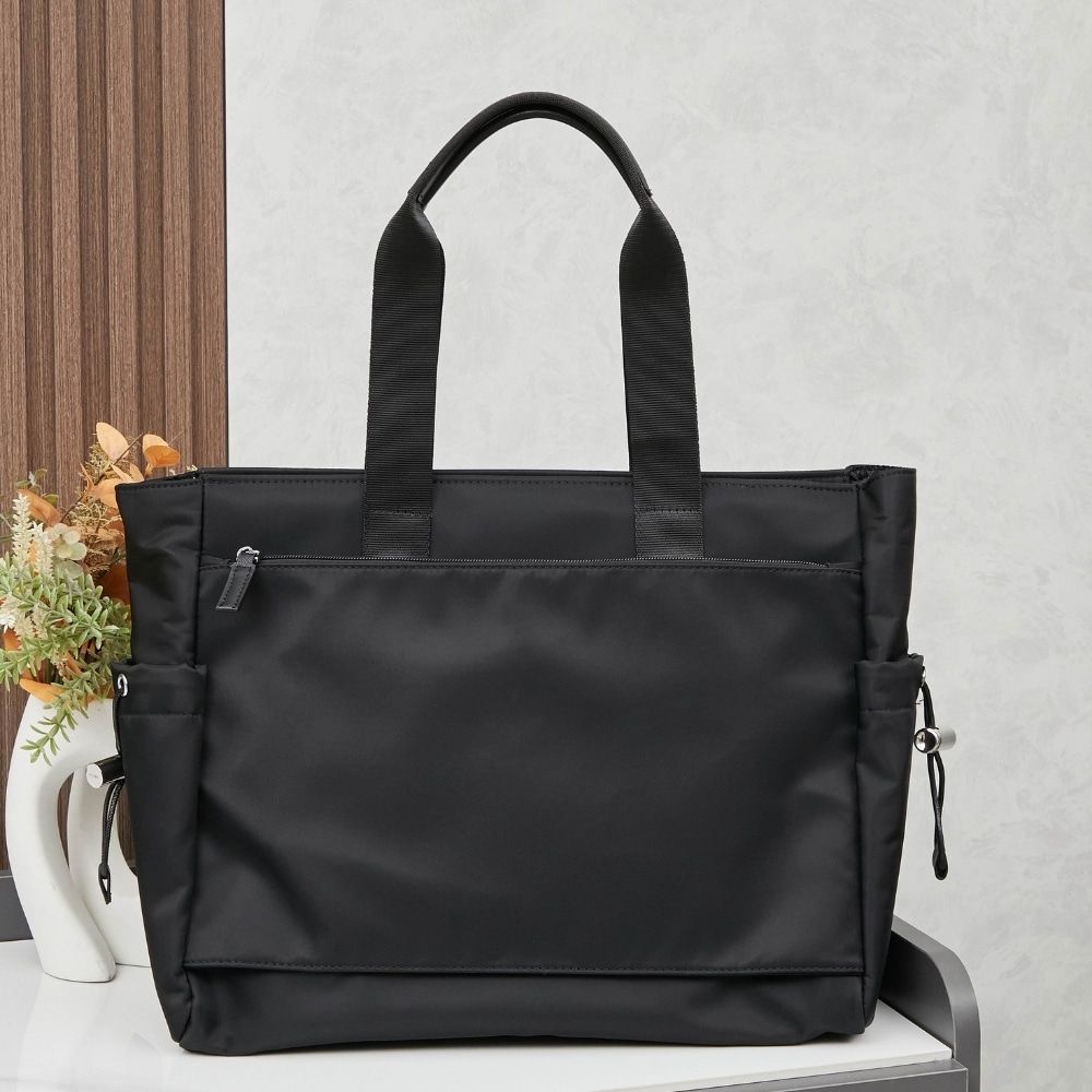 Prada Re Nylon And Saffiano Tote Black 15.4 Inches Vg042 2Dmg F0002 V Mon