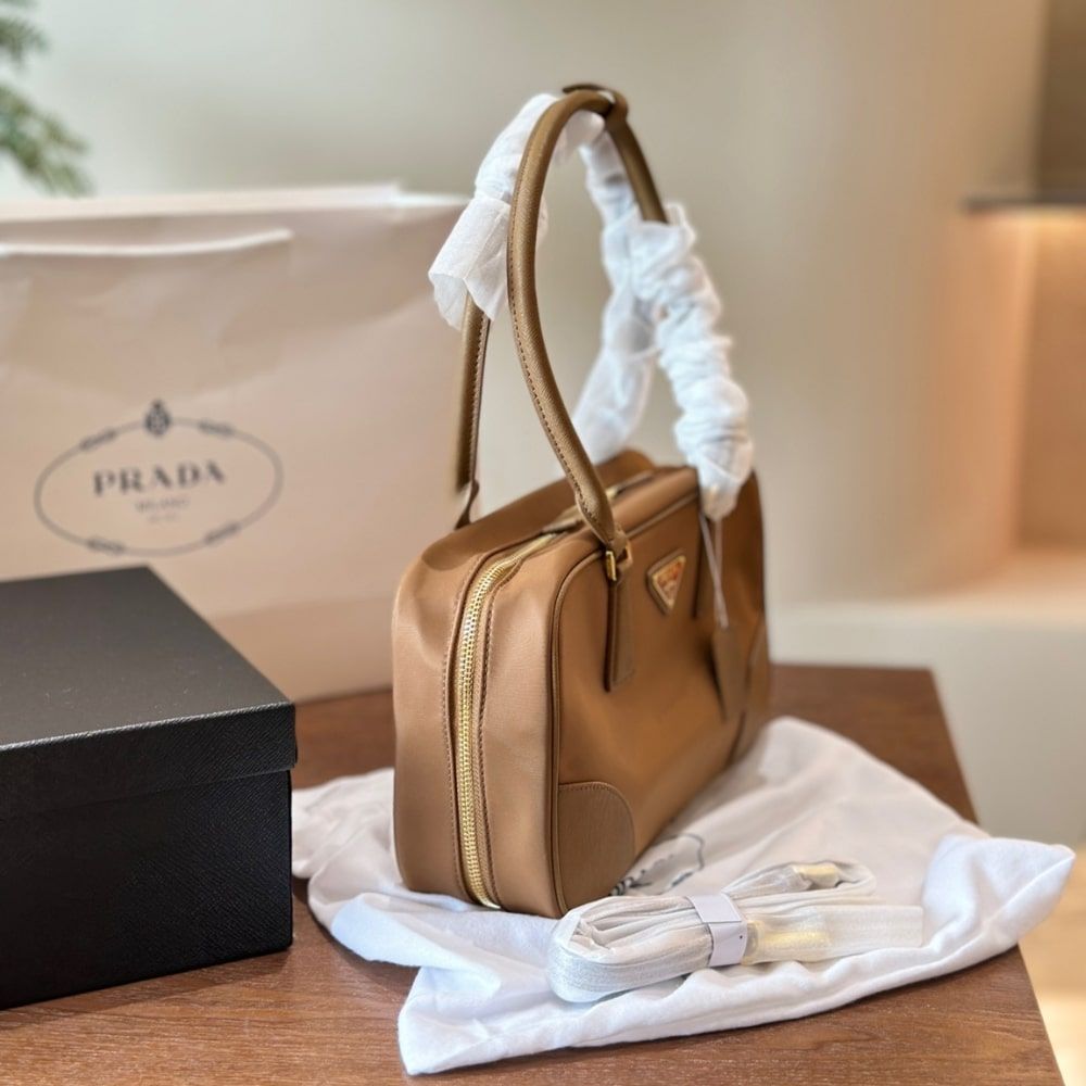 Prada Re Edition 1978 Medium Re Nylon And Saffiano Cork Beige 11.8 Inches 1Bb115 R064 F0594 V Too