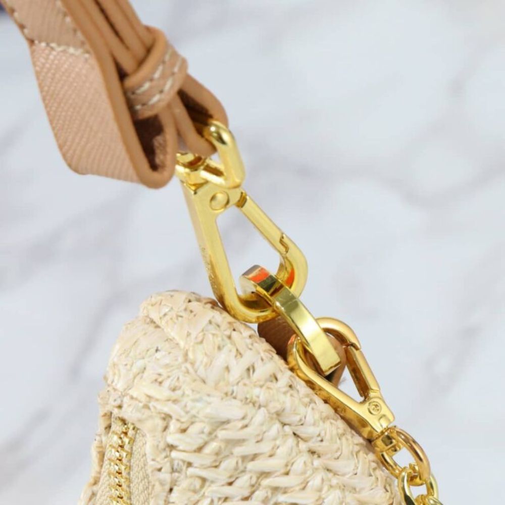 Prada Re Edition Crochet Bag Natural 8.7 Inches 1BC204 2M2T F0018 V JUO