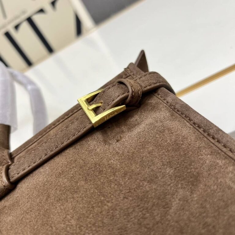 Prada Bonnie Large Suede Handbag Cacao Brown 15 Inches 1Ba433 2C4S F0324 V Moo