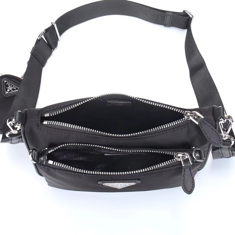 Prada Re Nylon Shoulder Bag Black 23Cm 1BH168 R064 F0002 V V1T