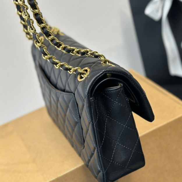 Chanel Classic Flap Bag Black 9.8 Inches