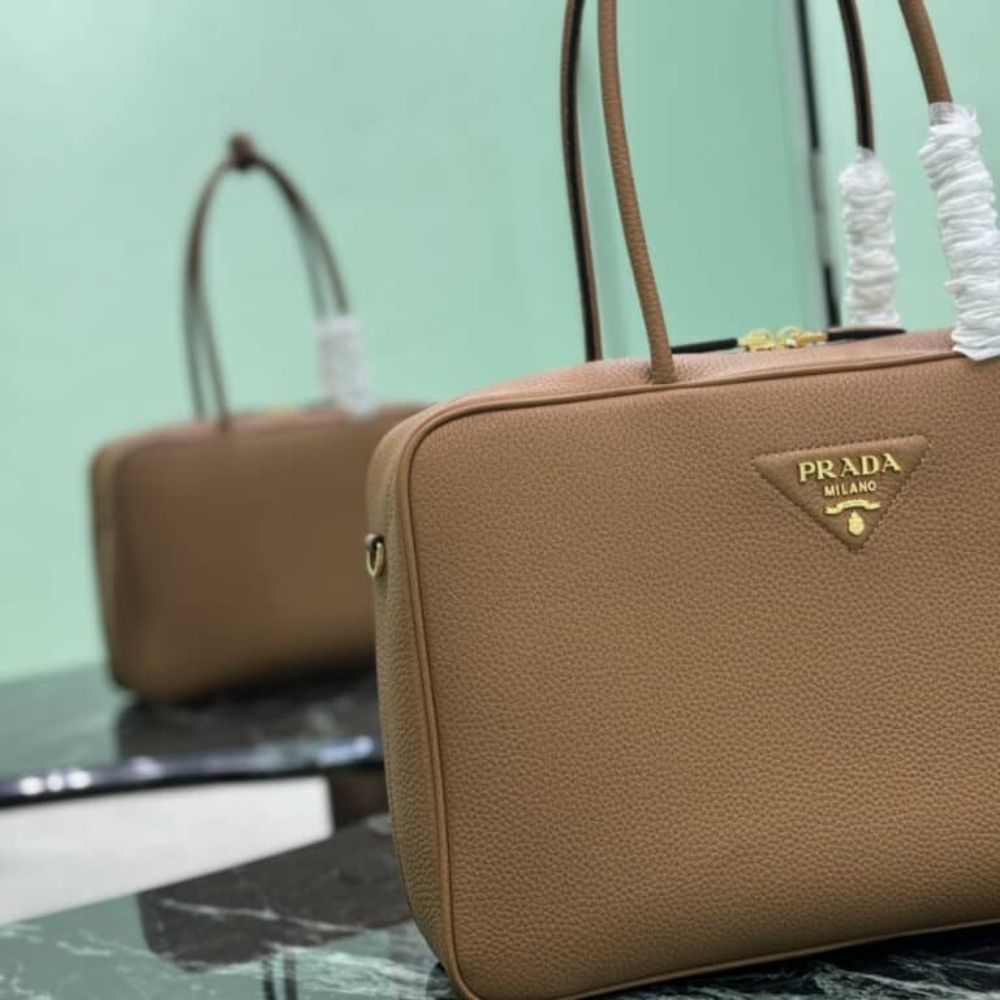 Prada Large Top Handle Bag Caramel 15.8 Inches 1BB128 2DKV F03V8 V ONO