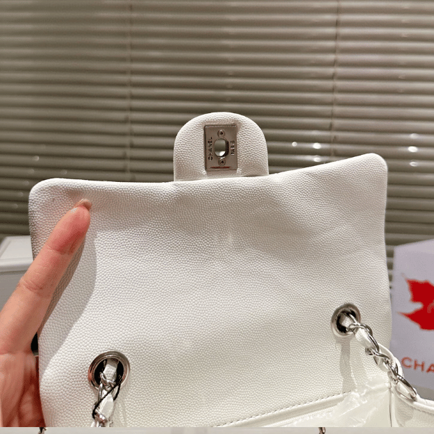 Chanel Mini Square Flap Bag White 7.9 Inches
